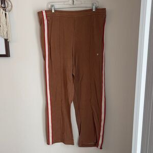 Victoria’s Secret pink wide leg side stripe Track Pants brown womens XXL 2XL GUC